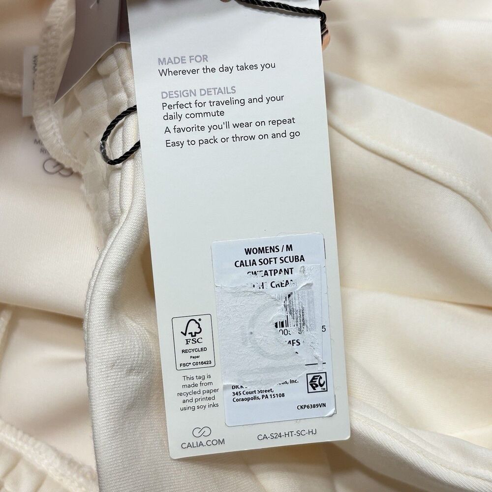 Calia Soft Scuba High-Rise Jogger Women’s Medium Cream Athleisure NWT - Picture 8 of 8